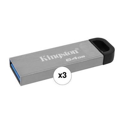 Kingston 64GB DataTraveler Kyson USB 3.2 Gen 1 Type-A Flash Drive (3-Pack) DTKN/64GB