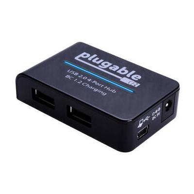 Plugable 4-Port USB-A 2.0 Hub with 12.5W Power Adapter and BC 1.2 Charging USB2-HUB4BC