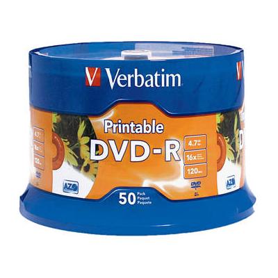 Verbatim DVD-R 4.7GB 16X White Inkjet Hub Printable Discs (50 Pack) 95137