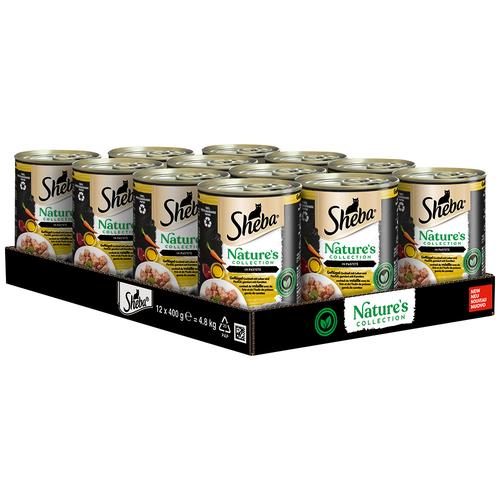 12x 400g Sheba Nature's Collection Geflügel Cocktail mit Leber und Fischöl, garniert mit Karotten...