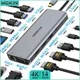 Station d'accueil USB C MOKiN 14 ports 4K 60Hz | Double HDMI VGA USB 3.0 RJ45 audio SD/TF PD