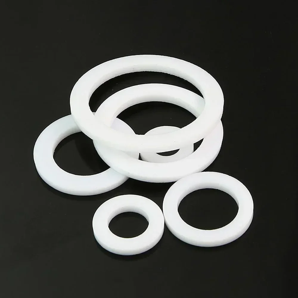 6 8 10 11 12 14 15 16 18 19 20 22 24 25 26 27 28 30 35 38 40-105mm PTFE Flache Unterlegscheibe Dichtung Abstandshalter Dichtung für Manometer Image