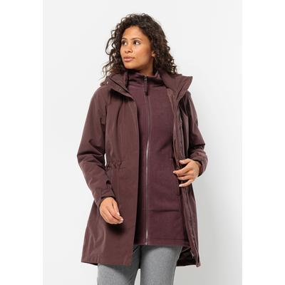 3-in-1-Funktionsmantel JACK WOLFSKIN "OTTAWA COAT", Damen, Gr. XS (34), lila (boysenberry), Außenjacke: OBERSTOFF 100% POLYESTER FUTTER 100% POLYESTER Innenjacke: OBERSTOFF 100% POLYESTER FUTTER 100% POLYESTER, Mäntel Image