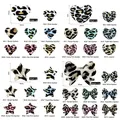 10Pcs Baby Silicone Beads Print Leopard Mouse Bow Heart Star BPA Free Pacifier Chain Accessory Chew