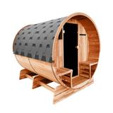 ALEKO Outdoor Barrel Steam Sauna 5-6 Person Rustic Cedar Wood with UL Certified