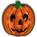 13" Lighted Jack O' Lantern Pumpkin Halloween Window Silhouette Decor