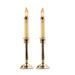 Set of 2 Solid Brass Christmas Candle Lamps 12"