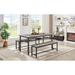 3-Piece Kitchen Table with 2 Benches,for Home Kitchen, Restaurant