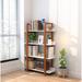 4 Tier White Solid Wood Multifuction Bookcase Frame Modern Book Shelf for Bedroom, Living Room and Home Office, Plant Stand
