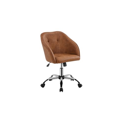 Yaheetech Bürostuhl, ergonomischer Schreibtischstuhl, höhenverstellbarer Drehstuhl, Atmungsaktiver Rollstuhl bis 136 KG belastbar, Retro-Braun