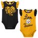 Girls Newborn & Infant Black/Gold Pittsburgh Steelers Spread the Love 2-Pack Bodysuit Set