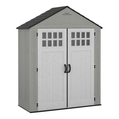 Suncast Everett 94 cu. ft. Dove Gray Double-Door Storage Shed BMS6312