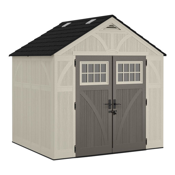 Suncast Tremont 378 cu. ft. Vanilla Double-Door Storage Shed BMS8700