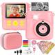 NICEWIN Kids Camera for Girls Boys,Instant Camera for Kids with Storage Case 1080P HD Digital Camera with Print Photo Paper, Birthday Gifts Toy for 3-12 Year Old 6 Colour Pens 32GB SD Card (Pink)