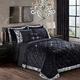 BQC Luxury 3 Piece Super Soft Quilted Crushed Velvet Bedspread Comforter Set Bed Throw Diamond with 2 Pillow Cases Hypoallergenic Machine Washable (King, Black)