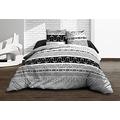 Le linge de Jules Duvet Cover Set, Cotton, Black/White, 240 x 260 cm