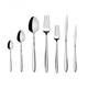 Karaca New Flow 84-Piece Cutlery Set for 12 People - 18/10 Stainless Steel, Dinnerware Tableware Silverware Service, Includes Fork, Spoon, Knife, Dessert Fork,Teaspoon, Mirror Polished, Silver