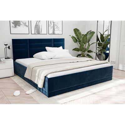 Polsterbett "Prag", blau (königsblau), B:160cm L:210cm, Bezug 100% Polyester, Polsterung: Polsterwatte, Material Gestell: gepolsterter Holzwerkstoff, WESTFALIA SCHLAFKOMFORT, Betten, 3 Matraztenarten wählbar, mit und ohne Bettkasten Image