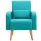 HOMCOM Nordic Leisure Lounge Sofa Accent Chair With Pillow For Bedroom - Teal