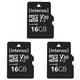 Intenso Professional microSDHC 16GB Class 10 UHS-I, U3, V30 Speicherkarte inkl. SD-Adapter (bis zu 100 MB/s,) schwarz (Packung mit 3)