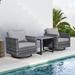 Outdoor Patio Glider Chairs Set of 2 Swivel Chairs with Cushion