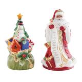 Fitz and Floyd Holiday Home African American Santa Salt and Pepper Set