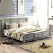 Platform bed with horizontal strip hollow shape, King size