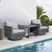 Outdoor Patio Glider Chairs Side Table Set of 3