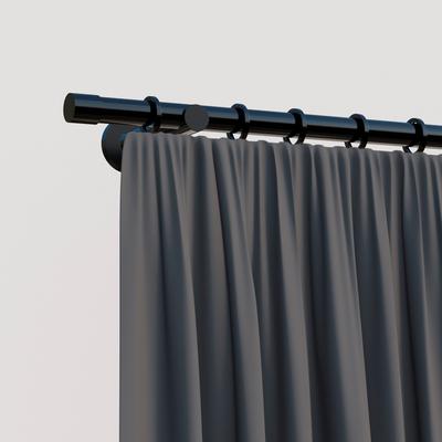Gardinenstange INDEKO "Linz", schwarz, L:240cm Ø:20mm, Stahl, Gardinenstangen, Komplett-Set inkl. Montagematerial Image