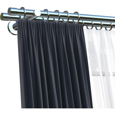 Gardinenstange INDEKO "Linz", silber (chrom), L:220cm Ø:20mm, Stahl, Gardinenstangen, Komplett-Set inkl. Montagematerial Image