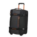American Tourister Urban Track Travel Bag S with 2 Wheels, 55 cm, 55 L, Black (Black/Orange), Black (Black/Orange), S (55 cm - 55 L), Travel Bags
