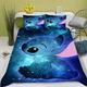 Doiicoon Stitch Bed Linen, Cartoon Character Pattern, Lilo and Stitch Children's Bed Linen Duvet Cover, Soft and Comfortable Microfibre Duvet Cover, 135 x 200 cm (5,200 x 200 cm)