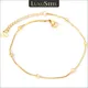 LUXUSTEEL Vintage Ball Beads Charm Snake Chain Anklets Foot Bracelets For Women Gold Plated