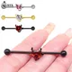 Stainless Steel Industrial Barbell Ear Cartilage Piercing Bar Stud Heart Zirconia Cartilage Earrings