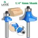 LAVIE 1pc 6mm 6.35mm Corner Round Over Router Bit With Bearing For Wood Woodworking Tool Tungsten