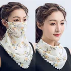 2022 New Summer Chiffon Sun Protection Scarf Multi-Function Face Mask Hair Neck Shawls Wraps Female