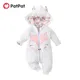 PatPat Baby Mädchen Overalls Fuchs Bestickt 3D Ohren Mit Kapuze Lange-sleeve Thermische Fuzzy Druck