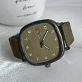 Marke Quarzuhr Jugend Student Uhr Vintage Quadratischen Zifferblatt Leder Gürtel Armbanduhr Casual