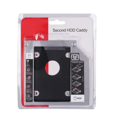 Aluminium 2nd HDD Caddy 9 5mm 12 7mm SATA 3 0 Optibay Festplatte Box Gehäuse DVD Adapter Fall 2 5
