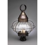 Northeast Lantern Onion 22 Inch Tall 3 Light Outdoor Post Lamp - 2573-AB-LT3-OPT