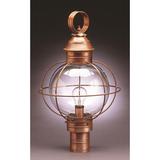 Northeast Lantern Onion 21 Inch Tall Outdoor Post Lamp - 2843-DAB-MED-CLR