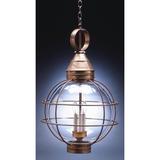 Northeast Lantern Onion 27 Inch Tall 3 Light Outdoor Hanging Lantern - 2862-DB-LT3-CLR