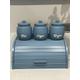 "Modern Blue Tea coffee sugar Canister Set with Optional Cookie Jars and Bread Box - Organise in Style\""