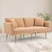 Teddy Upholstered Convertible Futon Sofa Bed, Loveseat Lounge Couch Sleeper Sofa