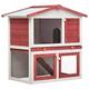 Goliraya Outdoor Rabbit Hutch Large Rabbit House Garden Small Animal House Pet Cage 3 Doors Red Wood