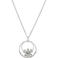 18ct White Gold Gemstone Flower Cluster Necklace