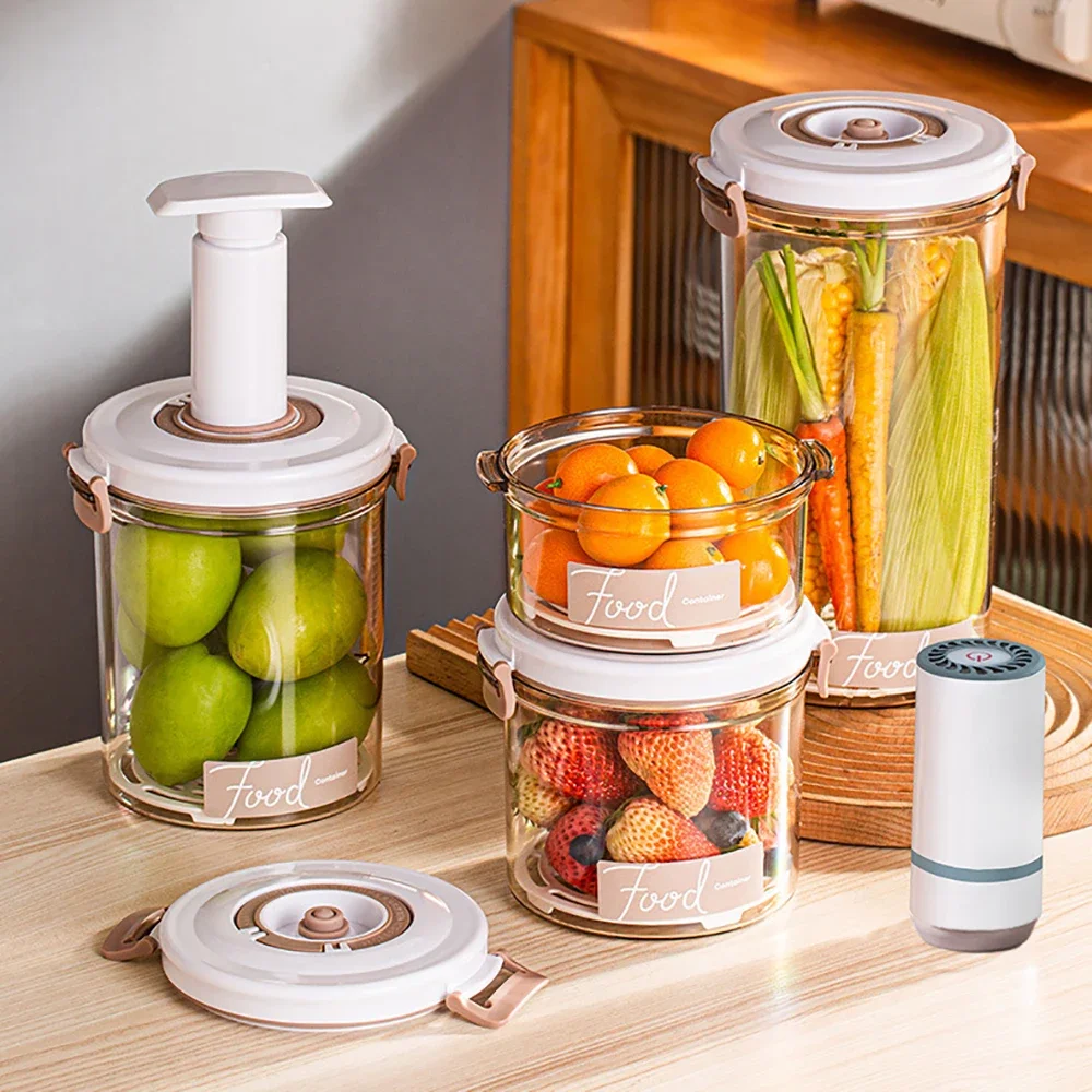 Récipient de stockage des aliments sous vide transparent, boîte scellée, grande capacité, distributeur d'aliments pour la cuisine, évalué, garder le déjeuner frais