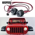 AXSPEED Headlights Angel Eyes LED Lamp for Axial SCX10 III AXI03006 AXI03007 Jeep JT Gladiator JLU