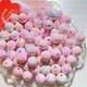 Pink Cute White Diy 16mm Colorful Round Lovely Beads Beautiful Girl Handmade Diy Beaded Fashion