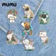 2023 New Dog Cat and Flowers Lapel Pin Cute Acrylic Brooches Handmade Epoxy Jewelry Shirt Bag Badge